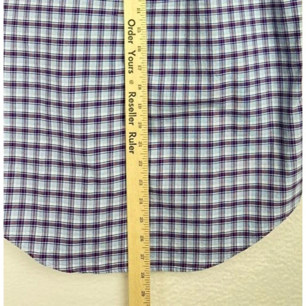 Polo Ralph Lauren Mens Plaid Short Sleeve Button-Up Shirt XS Blue Classic Fit